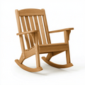 Fauteuil à bascule 105 x 72 x 110 cm en bois naturel avec accoudoirs style classique