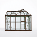 Serre de jardin 300 x 190 x 250 cm aluminium marron verre toit ouvrant