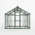 Serre de jardin 240 x 240 x 250 cm en aluminium vert avec panneaux transparents et porte battante