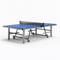 Table de tennis de table 274 x 152.5 x 76 cm en acier et panneau bleu pliable sur roulettes