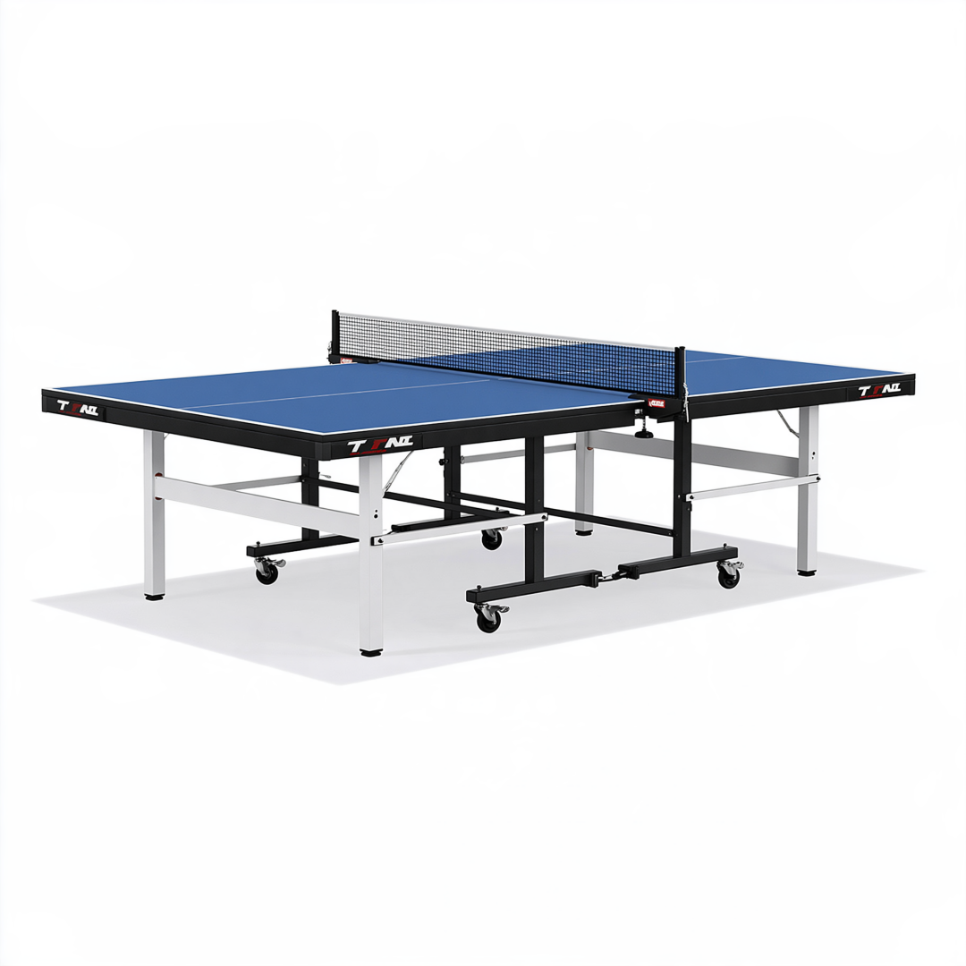 Table de tennis de table 274 x 152.5 x 76 cm bleue en acier pliable à roulettes