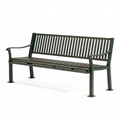 Banc de jardin 180 x 65 x 90 cm en métal vert foncé à lattes avec accoudoirs